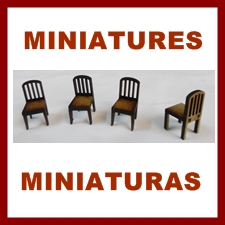 Miniaturas de madera para casa de muñecas, decorración 